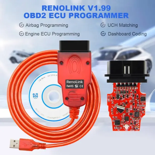 Renolink V1.99 - Car OBD2 Reset Tool for Renault ECM UCH ECU Programmer ABRS