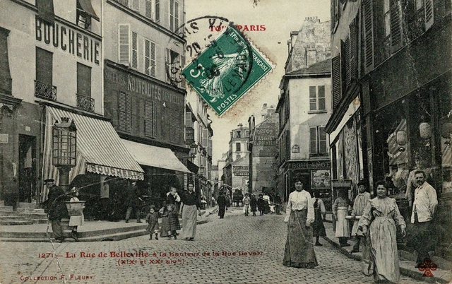 CPA - All Paris - La Rue de Belleville taken from rue Rue Leverl
