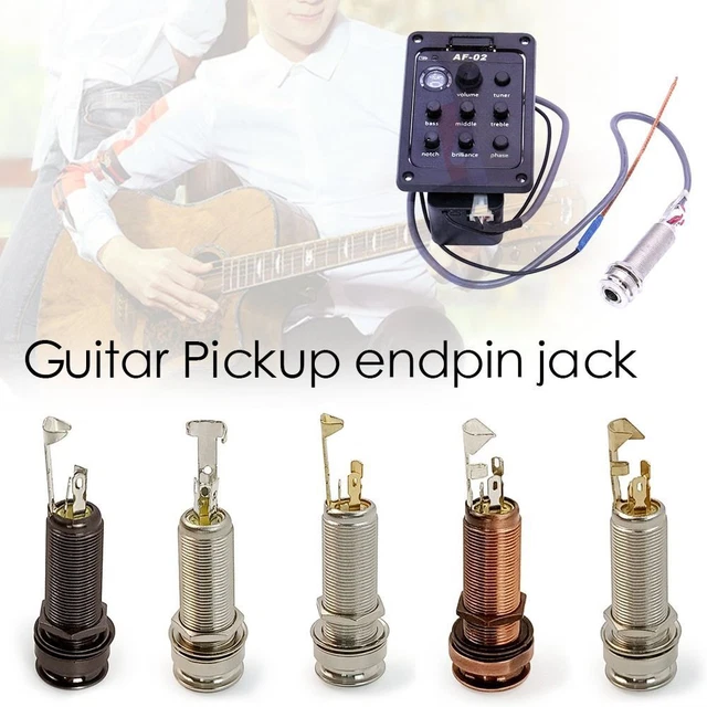 Jack Endpin Ramassage de guitare électrique Prise Jack d'entrée Cylindre fileté