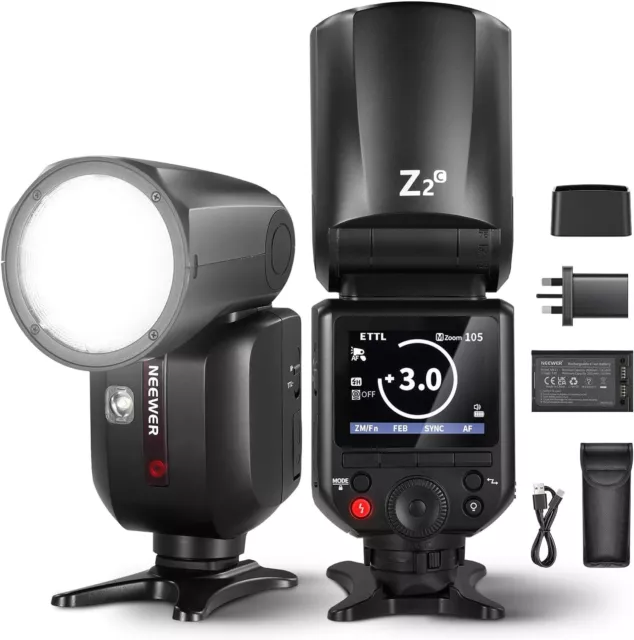 Flash de cabeza redonda NEEWER Z2-C 2.4G TTL Speedlite para Canon, interfaz de usuario actualizada, 2...
