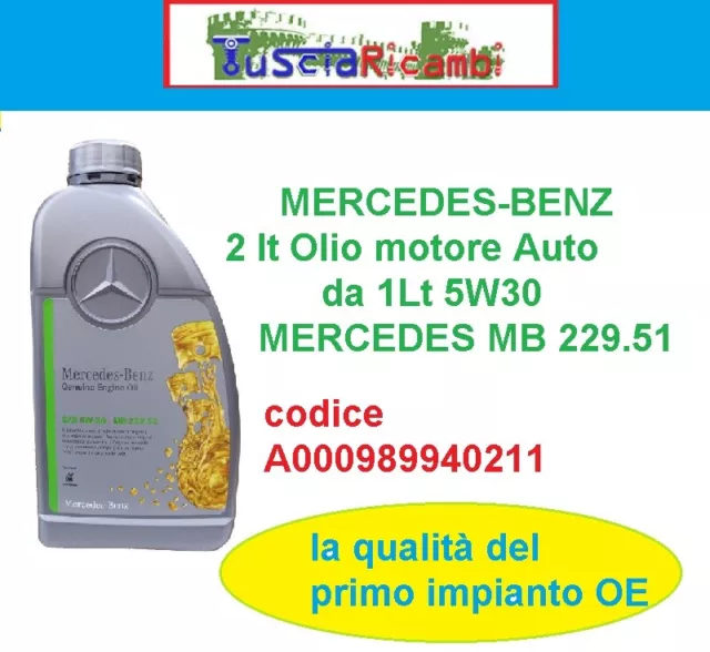 2 litri Olio motore MERCEDES-BENZ Auto 5W30 MERCEDES MB 229.51 OE primo impianto