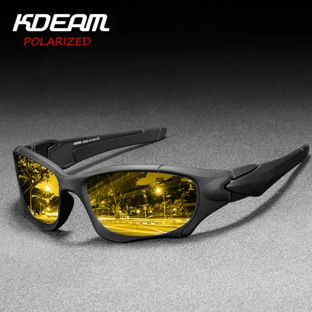 KDEAM Polarized Night Vision Photochromic Sunglasses Mens Outdoor Sports Glasses