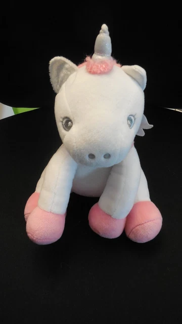 doudou peluche licorne blanc rose TOM ET ZOE 18cm