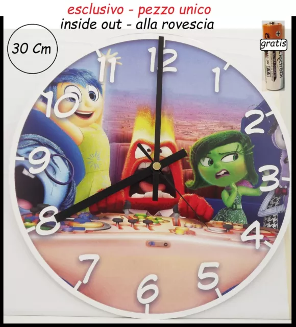 OROLOGIO in CAMERETTA BAMBINI di INSIDE OUT parete NUOVO CARTONI ANIMATI PILA