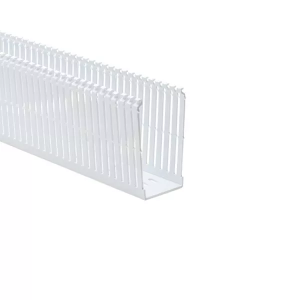 High Density Slotted Wall Wiring Duct 2x3in Non-Adhesive PVC Wht  (Pack of 30)