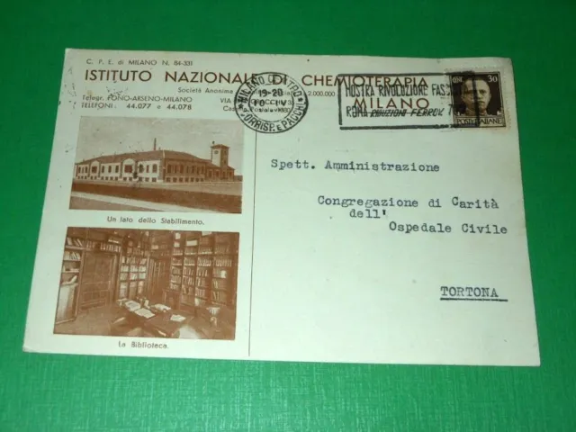 Cartolina Milano - Istituto Nazionale di Chemioterapia 1934.