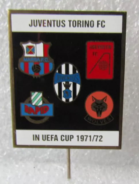 Juventus Torino FC - Im Eufa Cup 1971/72 - Vintage Emaille Fußball Abzeichen