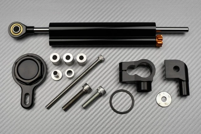 Kit fixation pour amortisseur de direction anodisé NOIR HYPERPRO yamaha YZF1000 R1 2002-2003 main image 0