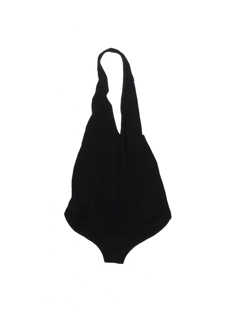 American Apparel Women Black Bodysuit M