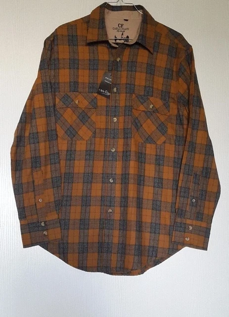 Chemise Perry Ellis Pour Homme - Taille M - Multicolore à Carreaux - 100% Coton - Manches Longues
