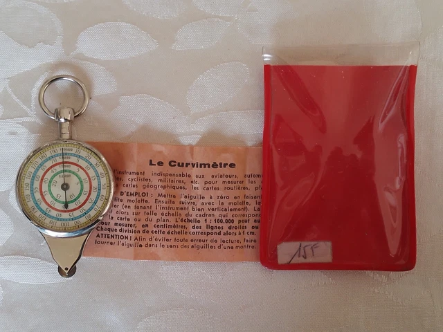 Curvimètre Ancien - Instrument De Mesure Pour Cartes Routières - Vintage Allemand, Après 1950, En Métal