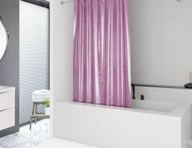 Funky Transparent 3D PEVA Purple Bath Shower Curtain Extra Long, Various Sizes