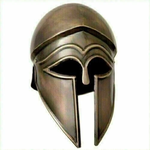 Réplique Casque Spartan Leonidas – Bronze Antique, Acier 18G, Taille Universelle, Déco Médiévale Et Costume