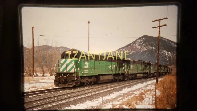 TTU09 TRAIN SLIDE Railroad MAIN Line BN COAL TRAIN NB C-30-7'S 5597 5102 CO 1991
