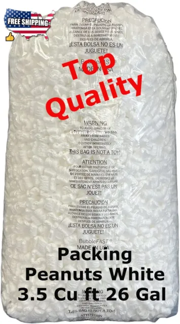 Packing Peanuts White 3.5 Cu ft Foam Peanuts for Shipping Protect Peanuts Extra