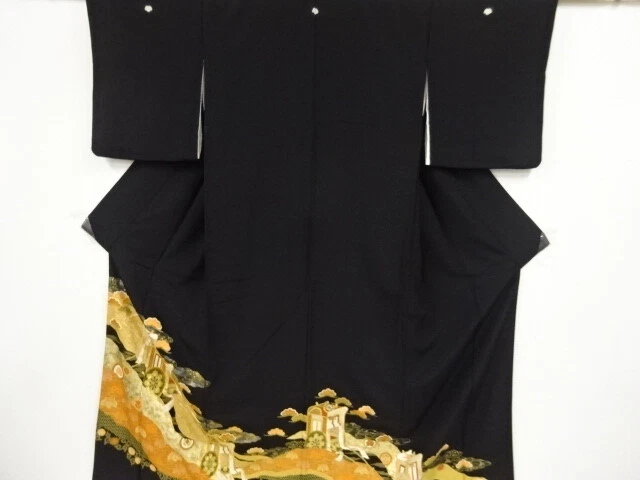 41736# Japanese Kimono / Antique Tomesode / Embroidery / Carriage