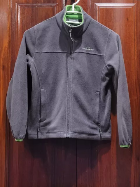 KATHMANDU Light Polar Fleece Full Zip Jacket - Kids Size 8 - Gray & Green