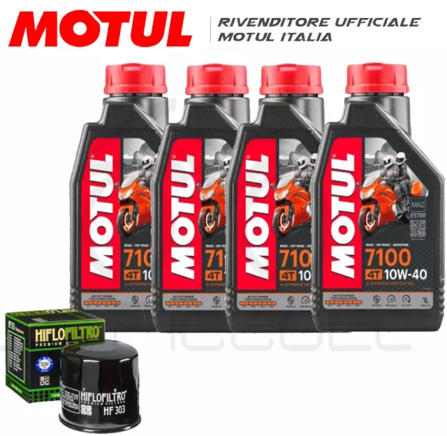 Tagliando KAWASAKI ZX-6R 600 Ninja 2007-2008 ZX6R MOTUL 7100 10W40 + filtro olio