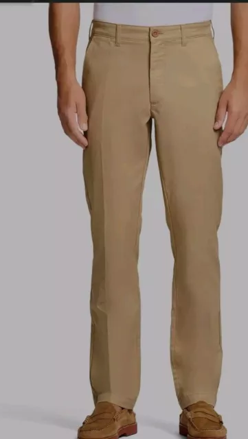 IZOD Mens Sportflex Max Straight Fit Chino Pants (Cedarwood Khaki, 34Wx34L)