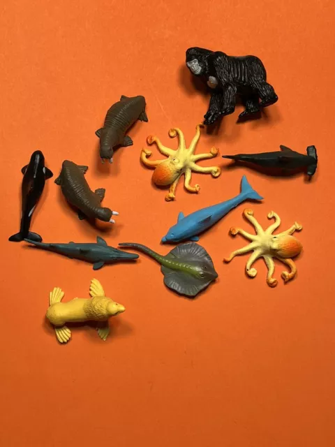 LOT OF 9 Plastic Ocean Animals Figures Sea Creatures Toys Whales ...