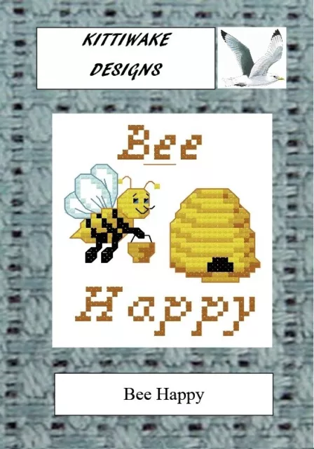 Bee Happy Cross Stitch Kit by Kittiwake. Beginners Cross Stitch Kit