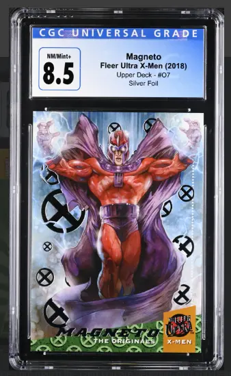 2018 Upper Deck Magneto #O7 Fleer Ultra X-Men Silver Foil, CGC Graded 8.5