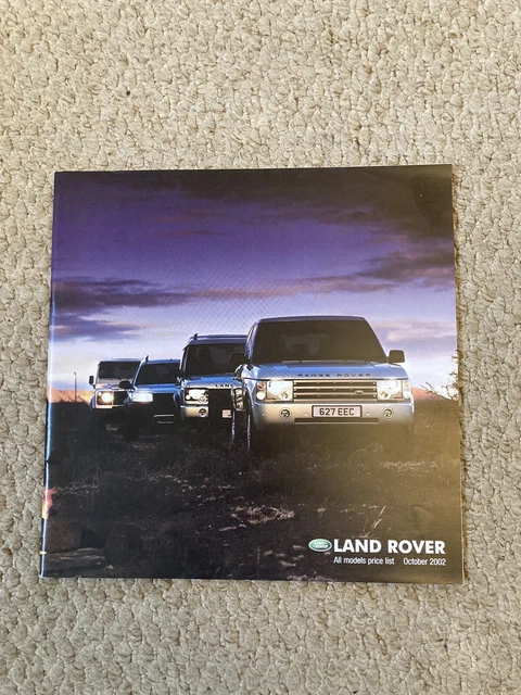 LAND ROVER ALL Model Price List Brochure October 2002 Range Rover 
