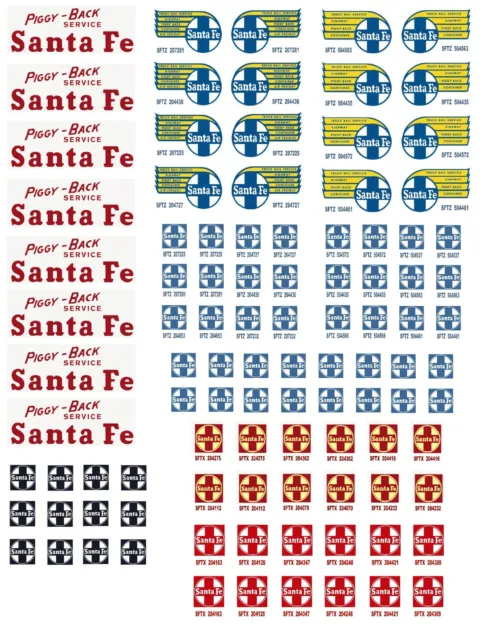 HO Scale Truck / Trailer Decals. " Santa Fe "