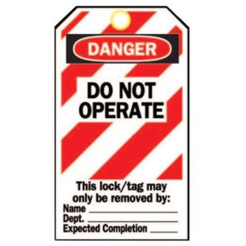 Brady Heavy Duty Lockout Tags, 4.8 x 7 1/2 in, Danger, Do Not Operate - 25 PKG