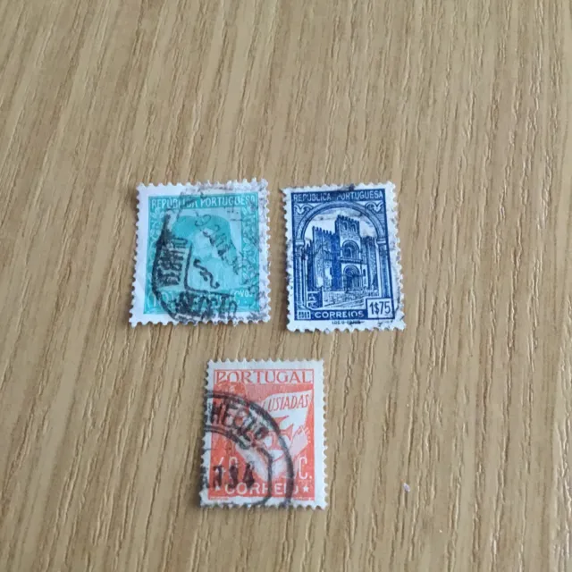 Briefmarken, Portugal, Konvolut von 3 Marken , entfalzt + gestempelt,     AX1
