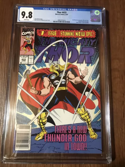 Thor 433 cgc 9.8 Marvel 1991 1st Eric Masterson as Thor NM/M Beautiful Book