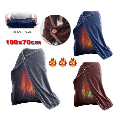 USB ELECTRIC HEATED Blanket Fleece Portable Heated Throw Winter Warm Shawl £26.99 - PicClick UK