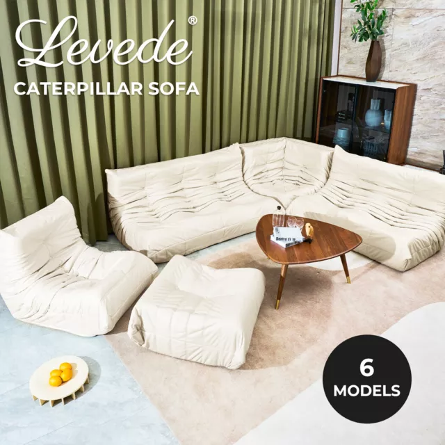 Levede Floor Chair Caterpillar Sofa Replica Lazy Foam Modular Recliner Couch