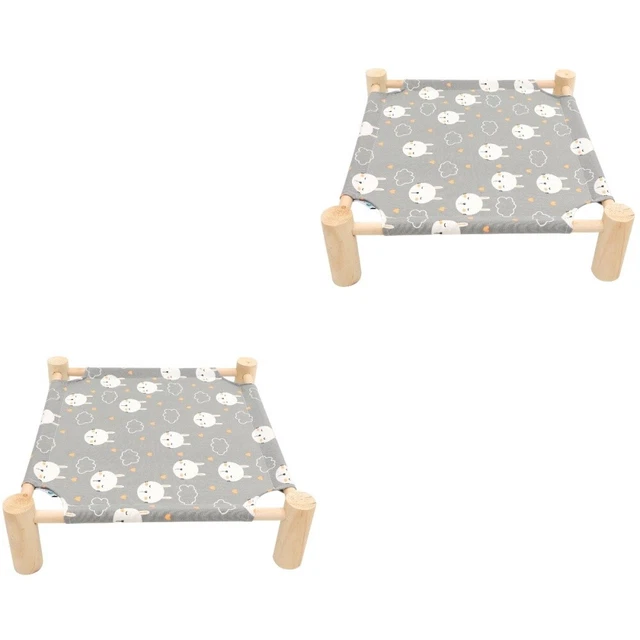 2 piezas cama de madera para gato transpirable