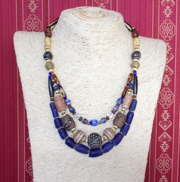 Collier Ethnique En Terre Cuite - Motifs Précolombiens (Occasion Bon État)