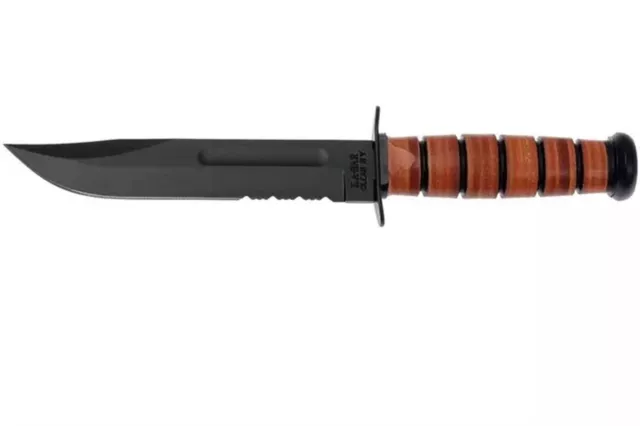Ka-Bar- 1218 USMC Brown Serr coltello lama  semi serrated 2