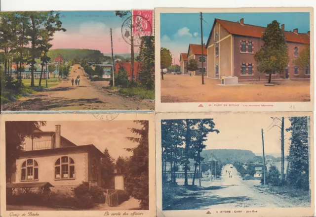 Lot of 4 Antique Old Postcards CAMP DE BITCHE MOSELLE 3