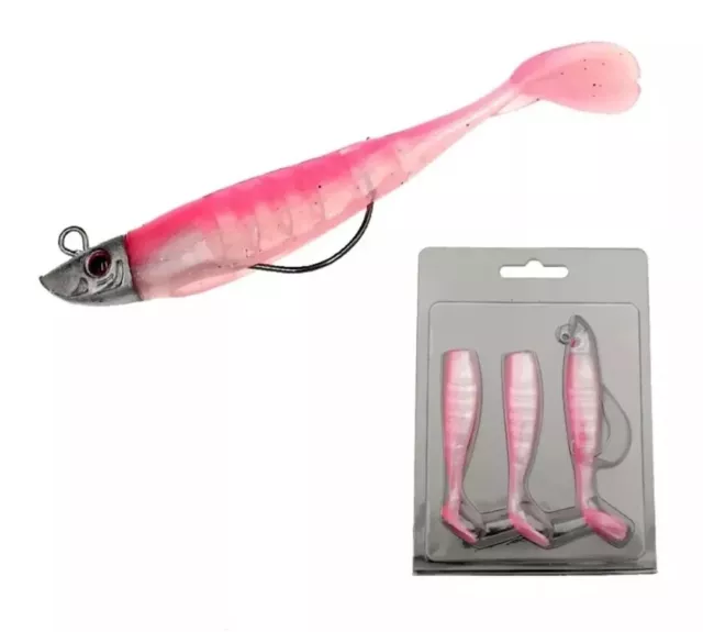 Shad,  Black Minnow ,Artificiale Morbido Pesca Spinning Mare+ 2 Code Ricambio