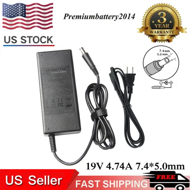 90W AC Adapter Charger For HP Elitebook 8560w 8560p 8470p 8470w 8570p Power Cord