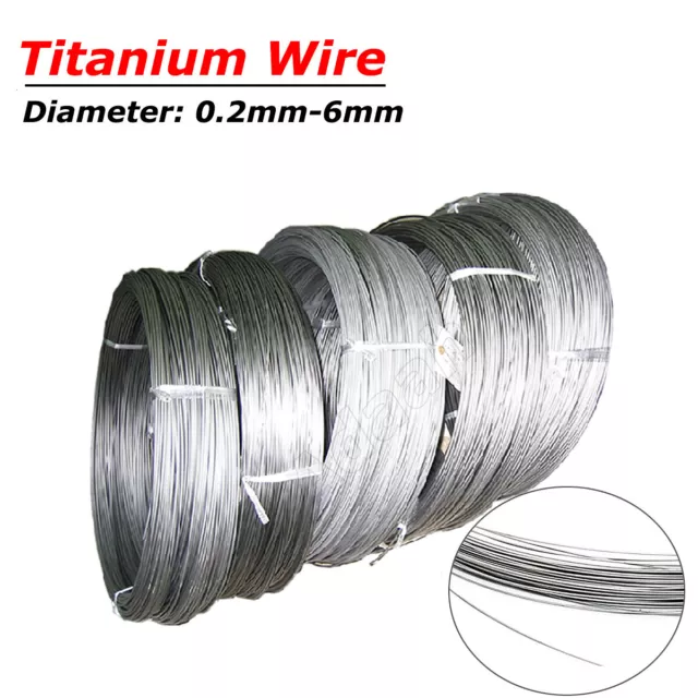 Pure Titanium Wire Ti TA2 Metal Wires Dia 0.2 0.3 0.4 0.5 0.6 0.8 1-6mm by Meter