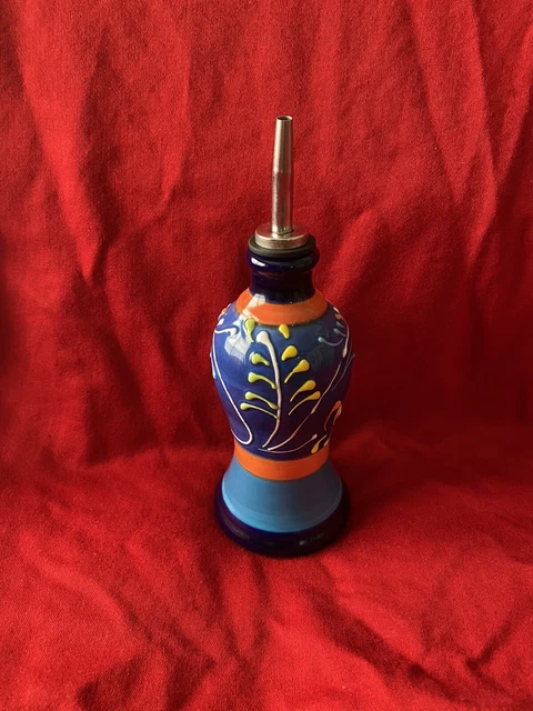 Anoru Ceramica Spain Hand Painted Multi Color Oil Dispenser Anoru Ceramica Spain Hand Painted Multi Color Oil Dispenser