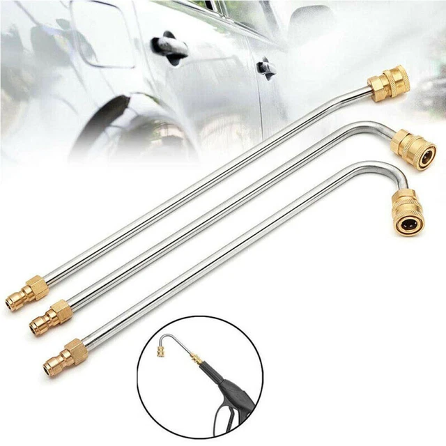 High Pressure Power Washer Wand 35cm Stainless Steel Angled Extension Lance