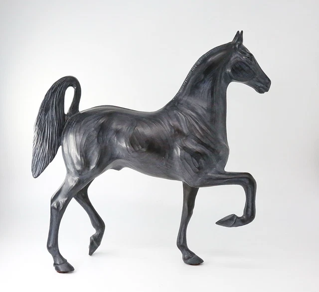 Vintage 1964 1965 1966 Hartland Ebony Woodcut 3-Gaited Saddlebred ASB Stallion 