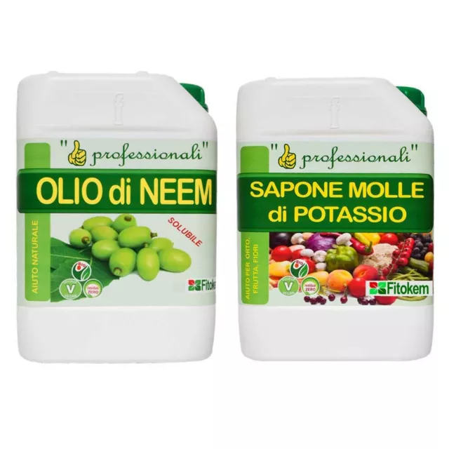 Fitokem - Olio di Neem idrosolubile 5L + Sapone molle di potassio 5L - N5 S5