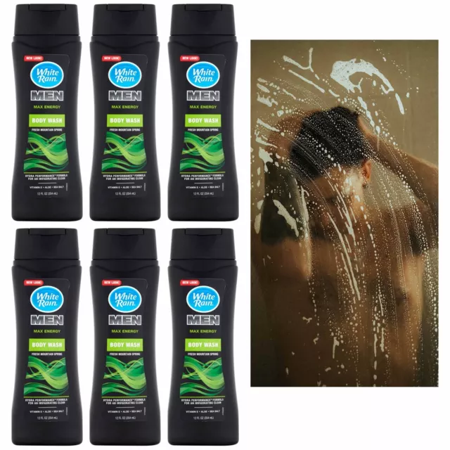 6 Hombre Hidratante Gel de Baño Ducha Max Hidratación Fresco Jabón Limpiador