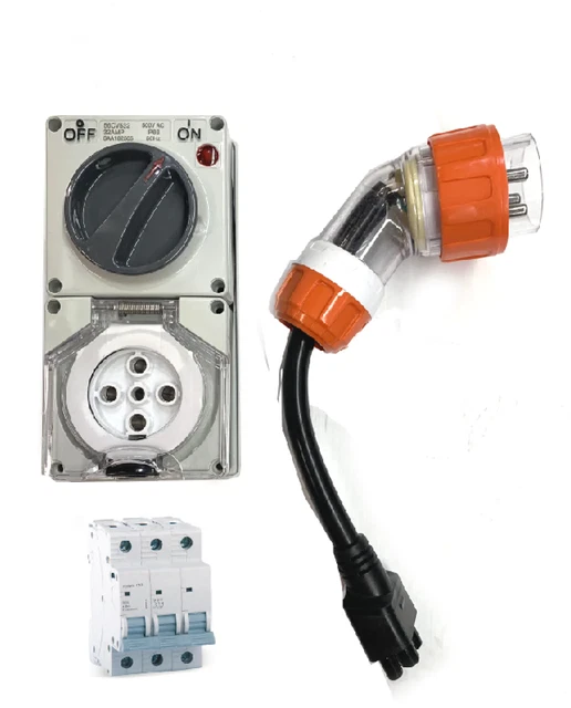 Tesla 32AMP GEN 2 Mobile Charger 3 Phase Adapter Socket Circuit Breaker