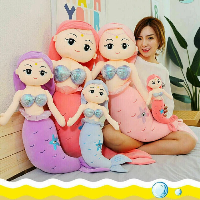 CHRISTMAS GIFTS LARGE Mermaid Doll Kids Ragdoll Mermaid Plush Toys