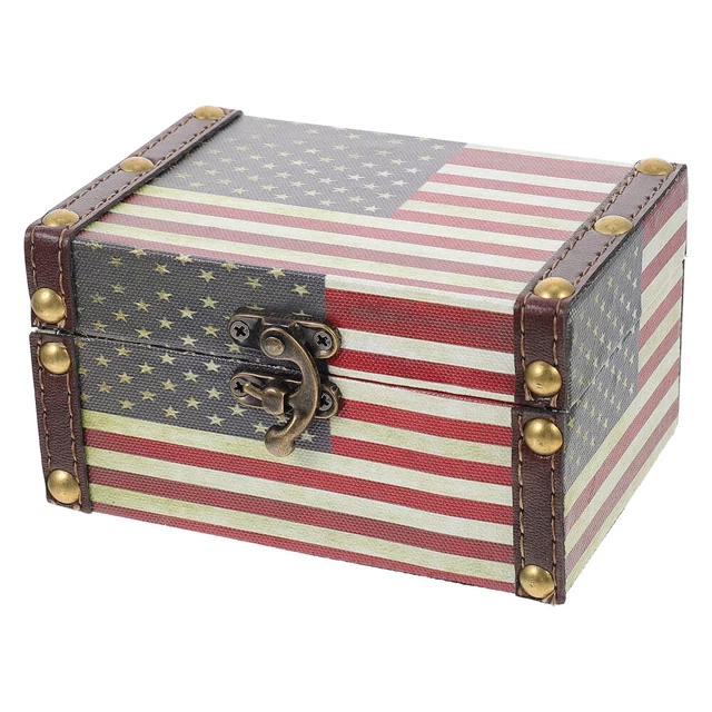 Vitrine Cache-pistolet Avec Drapeau Américain – Rangement Mural En Bois