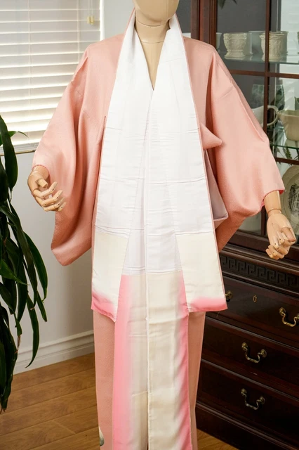 Dear Vanilla Japanese Silk Kimono Women's Robe Gown Authentic Japan Vintage Mint 7