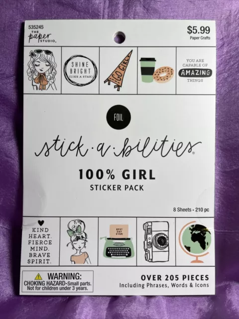 the paper studio stick a bilities Baby Girl stickers 30pc